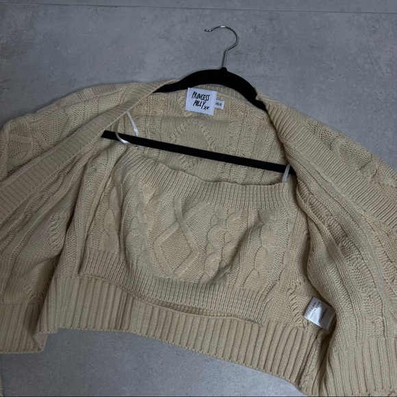 PRINCESS POLLY SOLEIL CROPPED SWEATER SET BEIGE - Picture 6 of 11